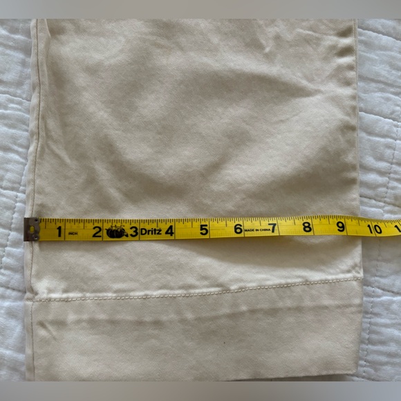 Stretch twill Wide-Leg high waist Pants cream color size 10 - Picture 7 of 9